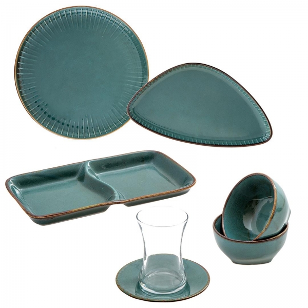 Jumbo Terracota Blue 25 Parça Kahvaltı Takımı