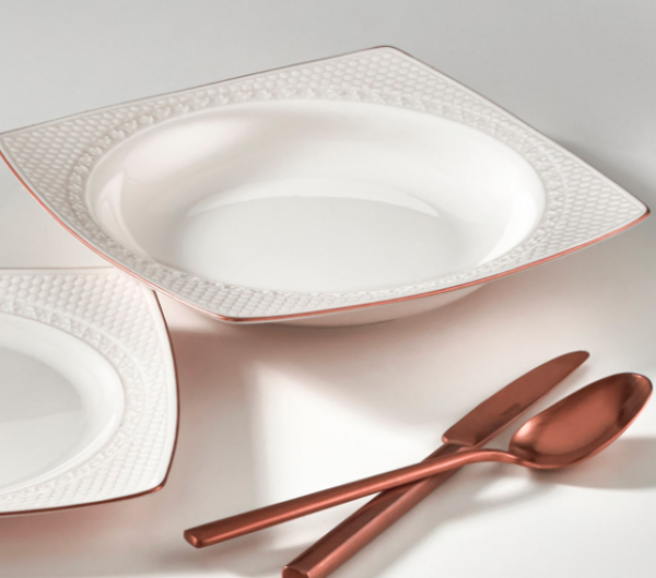 Güral Porselen Bonenjoy Copper Bakır 08Y130CP 8 Parça Yemek Takımı