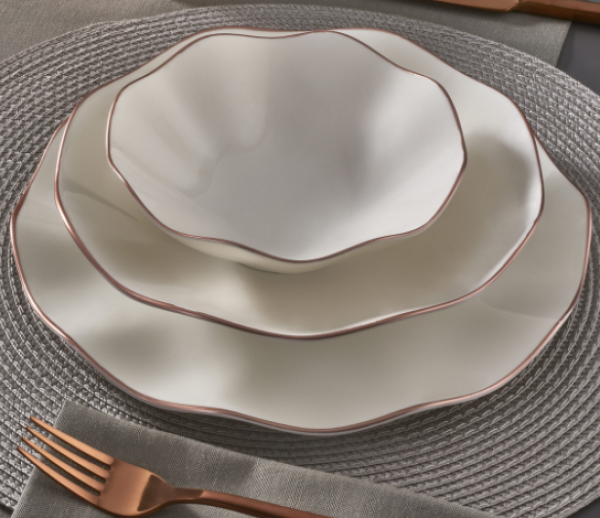 Güral Porselen Atina Copper Bakır 18Y230CP 18 Parça Yemek Takımı