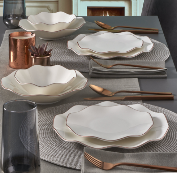 Güral Porselen Atina Copper Bakır 18Y230CP 18 Parça Yemek Takımı