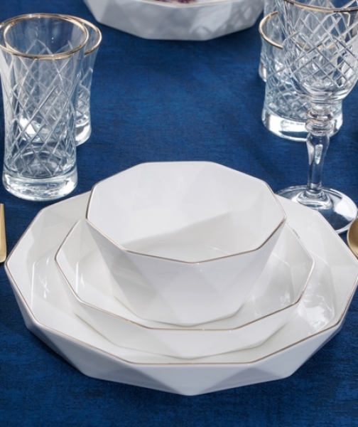 Acar Diamont Collection 24 Parça Yemek Takımı