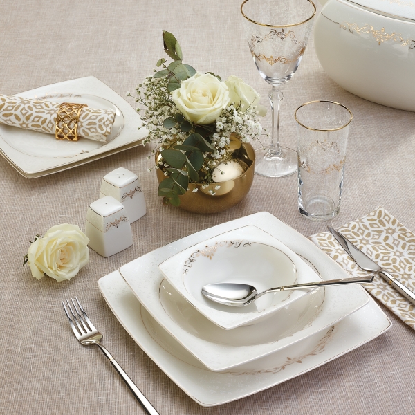 Emsan Fine Bone Lorella Gold 61 Parça Yemek Takımı