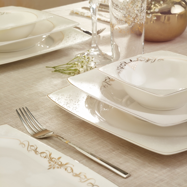 Emsan Fine Bone Lorella Gold 61 Parça Yemek Takımı