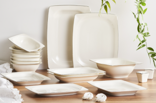 Naturale Rettangolo 55 Parça Yemek Takımı