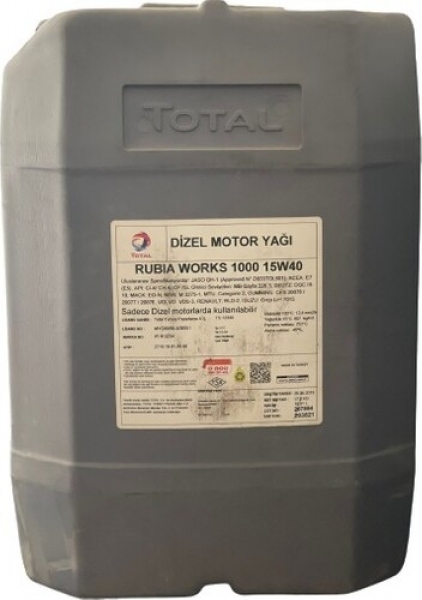 TotalEnergies Rubia Works 1000 15W-40 Motor Yağı (20 litre)