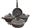 Eda Mutfak Zetra Cookware Granit 7 Parça Tencere ve Tava Seti resim