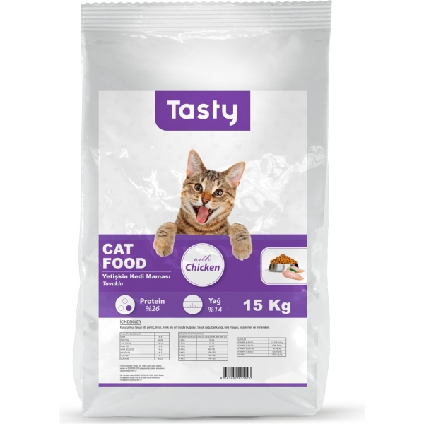 Tasty Tavuklu Yetişkin 15 kg Kedi Maması