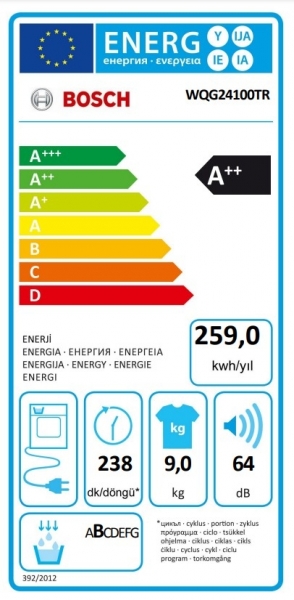 Bosch WQG24100TR Isı Pompalı Kurutma Makinesi
