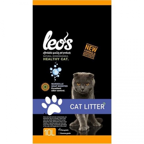 Leo's Cat Litter Marsilya Sabunlu Bentonit İnce Taneli 10 lt Kedi Kumu