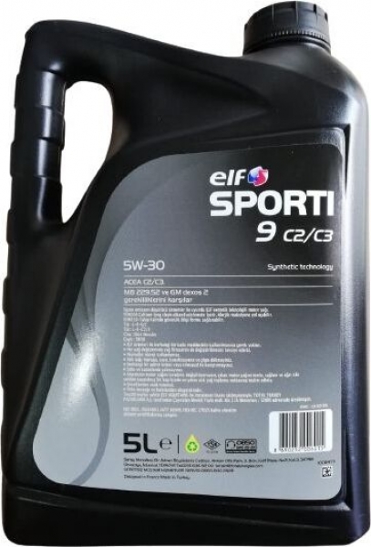 Elf Sporti 9 C2/C3 5W-30 Motor Yağı (5 litre)