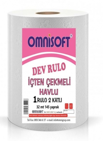 Omnisoft İçten Çekmeli Kağıt Havlu Dev Rulo