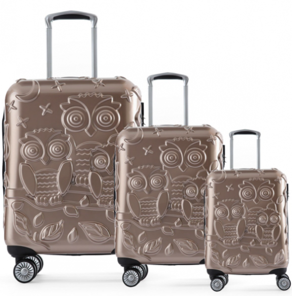 ÇÇS 5216 Owl ABS 3'lü Valiz Seti