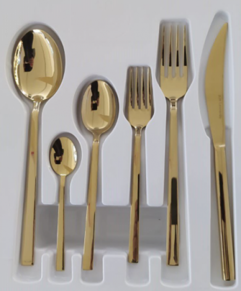 PM Leonardo Napoli Titanyum Gold 42 Parça Çatal Kaşık Bıçak Takımı