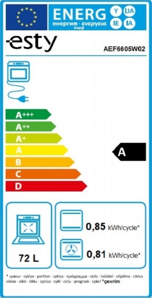 Esty AEF6605W02 Ankastre Fırın