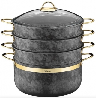 Brioni Royal Gold Stone 5 Parça Mantı Tenceresi Seti