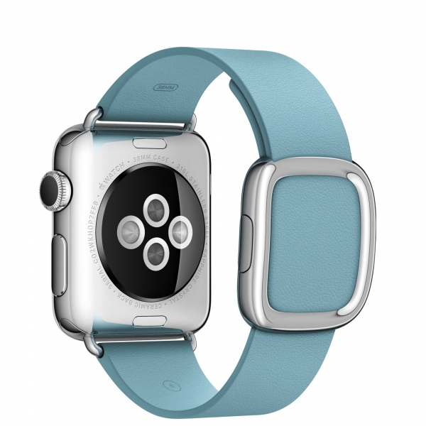 Apple Watch (38 mm) Paslanmaz Çelik Kasa ve Modern Tokalı Kutup Mavisi Kayış (Büyük Boy) Akıllı Saat