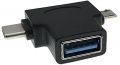 Alfais 4372 USB Type-A to USB Type-C USB Micro-B resim