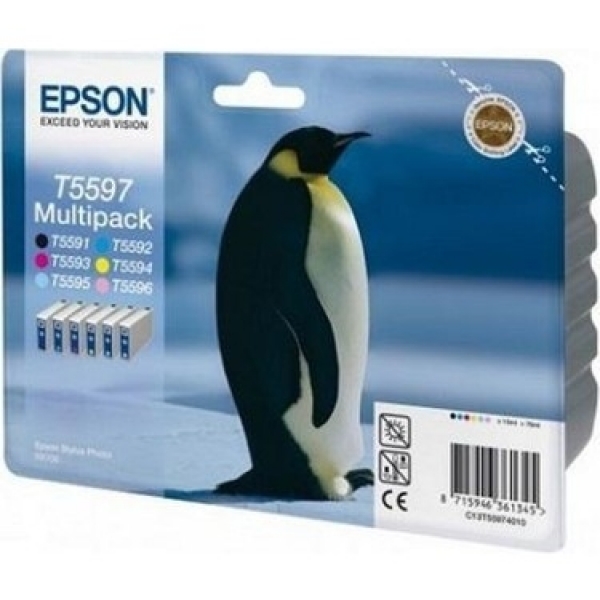 Epson T5597 Kartuş (Siyah / Sarı / Mavi / Kırmızı / Açık Kırmızı)