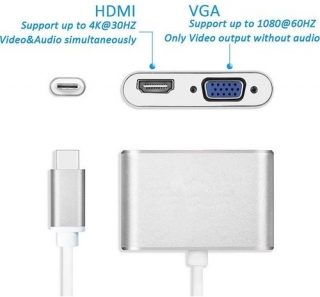 Appa USB Type-C to HDMI VGA Dönüştürücü