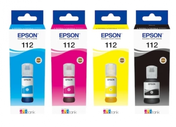 Epson 112 Tank Mürekkebi (Siyah / Sarı / Mavi / Kırmızı)