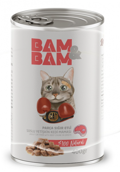 Bam&Bam Bam&bam Sığır Parça Etli Soslu Yetişkin 400 gr Kedi Maması