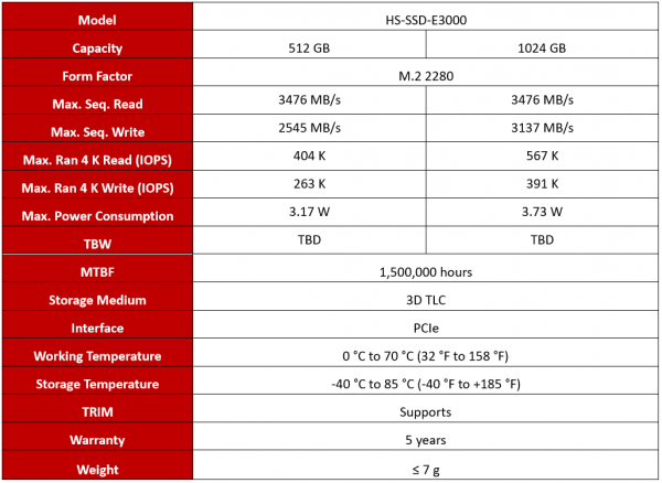 Hikvision E3000 SSD (256 GB)