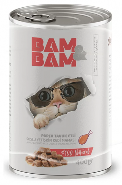 Bam&Bam Bam&bam Tavuklu Soslu Yetişkin 400 gr Kedi Maması