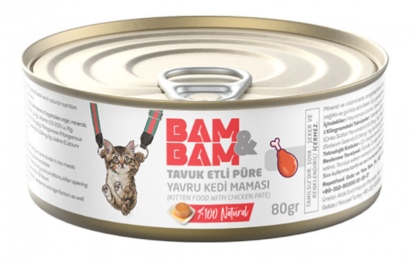 Bam&Bam Bam&bam Tavuklu Yavru 80 gr Kedi Maması