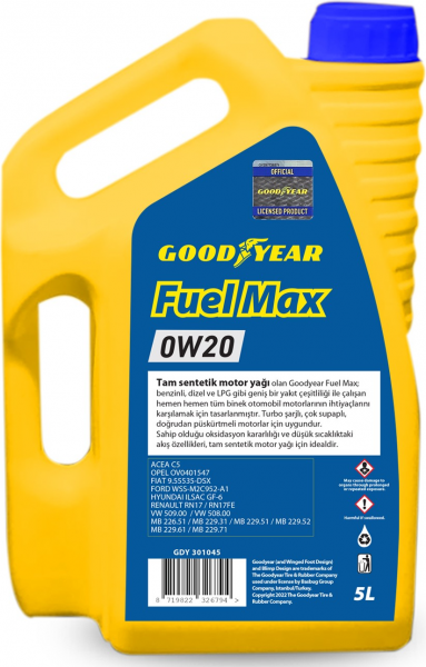Goodyear Fuel Max 0W-20 Motor Yağı (5 litre)