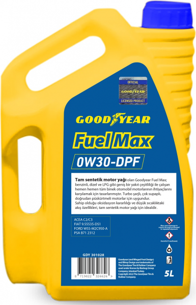 Goodyear Fuel Max 0W-30 DPF Motor Yağı (5 litre)