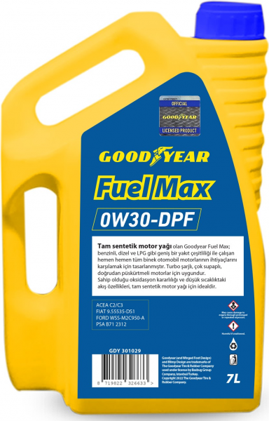 Goodyear Fuel Max 0W-30 DPF Motor Yağı (7 litre)