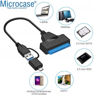 Microcase AL2684 USB 3.0 Type-C to SATA Dönüştürücü