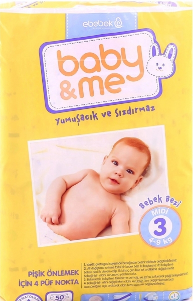 Baby Me 3 Beden 50 Adet Bebek Bezi