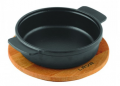 Lava Döküm Güveç Kabı ve Ahşap Altlık 14 cm resim