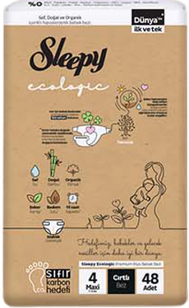 Sleepy Ecologic 4 Beden 48 Adet Bebek Bezi