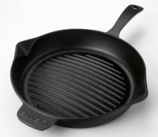 Lava Döküm Metal Saplı Konkav Taban Yuvarlak Izgara Tava 28 cm