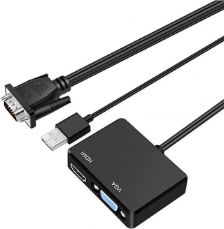 Alfais 4772 VGA to VGA HDMI AUX Dönüştürücü