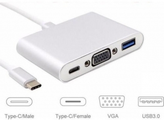 Alfais 4961 USB 3.1 Type C to VGA USB 3.0 Dönüştürücü