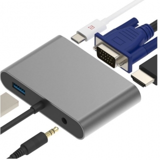 Concord Type-C to HDMI VGA AUX USB-C USB-A Dönüştürücü