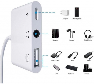Concord Lightning to USB AUX Lightning Dönüştürücü