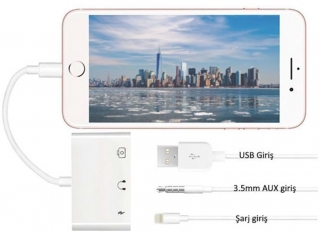 Concord Lightning to USB AUX Lightning Dönüştürücü