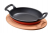 Lava Döküm Oval Kulplu Ahşap Altlık ve Tava 14 cm