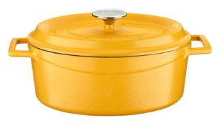 Lava Döküm Oval Mat Siyah Taban Derin Tencere 27 cm