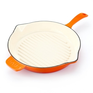 Lava Döküm Metal Saplı İçi Krem Tava 28 cm