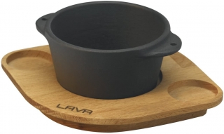 Lava Ahşap Altlıklı Sufle/Sos Tavası 8 cm