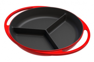 Lava Döküm Üç Bölmeli Yuvarlak Metal Kulplu Sahan Tava 22 cm