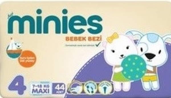 Minies 4 Beden 44 Adet Bebek Bezi