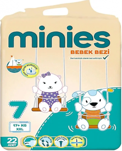 Minies 7 Beden 22 Adet Bebek Bezi