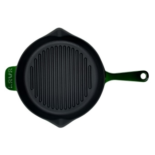 Lava Döküm Yuvarlak Metal Saplı Izgara Tavası 28 cm