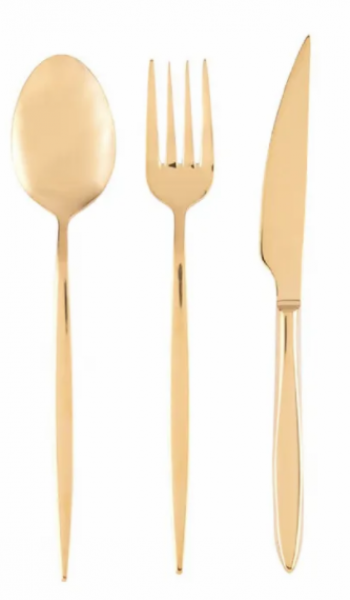Emsan Ay Işığı Parlak Gold 18 Parça Çatal Kaşık Bıçak Takımı